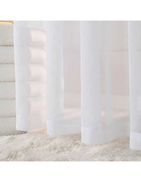 ETAMINA Firana gotowa na srebrnych przelotkach, szerokość 140 x wysokość 230cm, kolor 001 biały ETAMIN