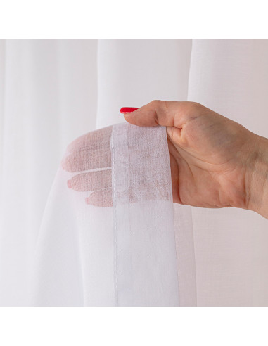 ETAMINA Firana gotowa na srebrnych przelotkach, szerokość 140 x wysokość 230cm, kolor 001 biały ETAMIN