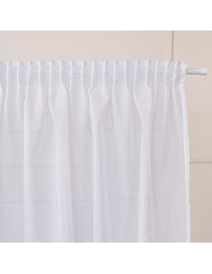 NALA Firana gotowa na taśmie, szerokość 140cm x wysokość 250cm, kolor 001 biała 002022