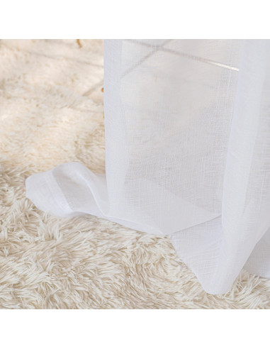 NALA Firana gotowa na taśmie, szerokość 140cm x wysokość 250cm, kolor 001 biała 002022