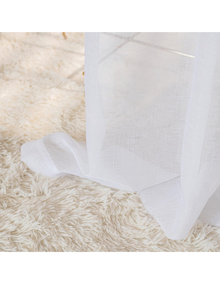 NALA Firana gotowa na taśmie, szerokość 140cm x wysokość 250cm, kolor 001 biała 002022