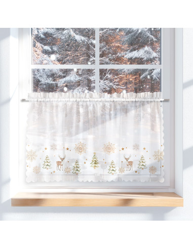 CHOINKI, ZIMOWA OPOWIEŚĆ Zazdrostka woalowa, WOAL, szerokość 100 x wysokość 40cm,  kolor 001 biały PBN336