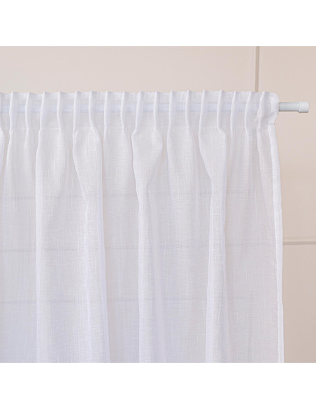 NALA Firana gotowa na taśmie, szerokość 140cm x wysokość 260cm, kolor 001 biała 002022