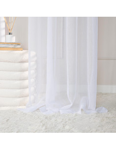 ETAMINA Firana gotowa na srebrnych przelotkach, szerokość 200 x wysokość 250cm, kolor 001 biały ETAMIN