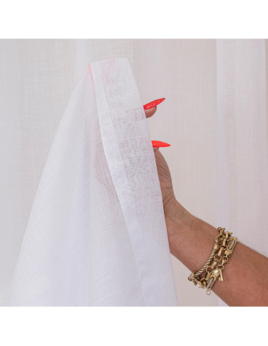 NALA Firana gotowa na taśmie, szerokość 300cm x wysokość 250cm, kolor 001 biała 002022