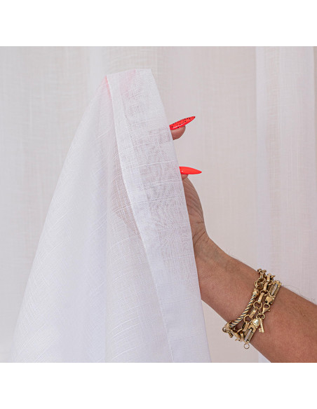 NALA Firana gotowa na taśmie, szerokość 300cm x wysokość 250cm, kolor 001 biała 002022