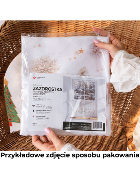 CHOINKI, ZIMOWA OPOWIEŚĆ Zazdrostka woalowa, WOAL, szerokość 100 x wysokość 60cm,  kolor 001 biały PBN336