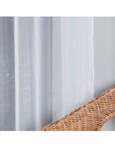 WOAL Firana gotowa na srebrnych przelotkach, szerokość 140 x wysokość 250cm, kolor 001 biały FG0002
