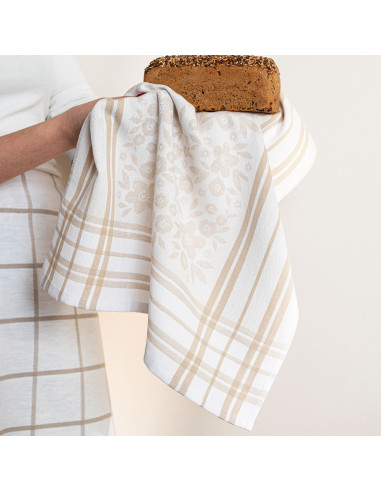 FIOŁKA Ścierka kuchenna, rozmiar 50x70cm, kolor beżowy 002 S00019