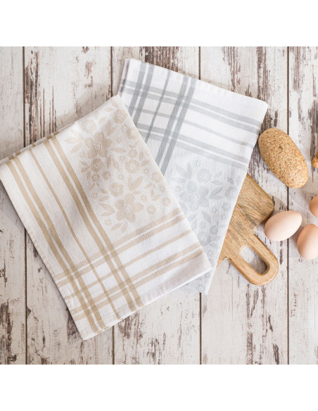 FIOŁKA Ścierka kuchenna, rozmiar 50x70cm, kolor beżowy 002 S00019