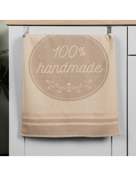 HANDMADE Ścierka kuchenna, rozmiar 50x70cm, kolor beżowy 002 S00008