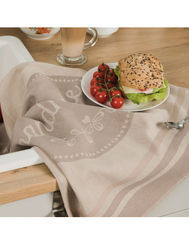 HANDMADE Ścierka kuchenna, rozmiar 50x70cm, kolor beżowy 002 S00008