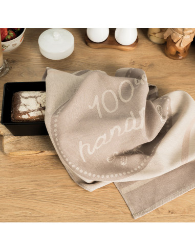 HANDMADE Ścierka kuchenna, rozmiar 50x70cm, kolor beżowy 002 S00008