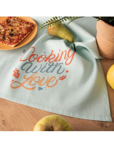 COOKING WITH LOVE Komplet 3 ścierek kuchennych, rozmiar 40x60cm S00012