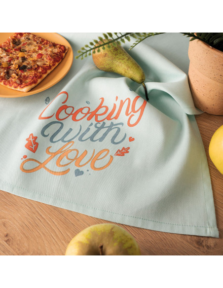 COOKING WITH LOVE Komplet 3 ścierek kuchennych, rozmiar 40x60cm S00012