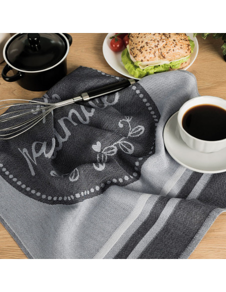 HANDMADE Ścierka kuchenna, rozmiar 50x70cm, kolor szary 001 S00008