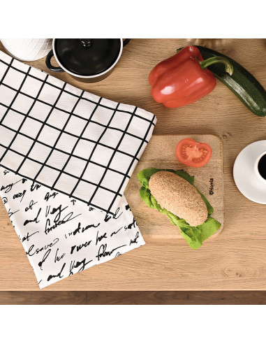 GOOD FOOD GOOD MOOD Komplet 3 ścierek kuchennych, rozmiar 40x60cm S00014