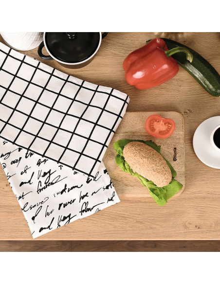 GOOD FOOD GOOD MOOD Komplet 3 ścierek kuchennych, rozmiar 40x60cm S00014