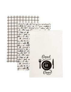 GOOD FOOD GOOD MOOD Komplet 3 ścierek kuchennych, rozmiar 40x60cm S00014