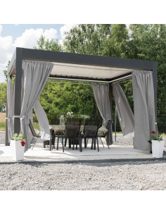 GARDENIA Zasłona gotowa na taśmie, szerokość 140cm x wysokość 180cm, kolor 794 beżowo szary TD0025 2