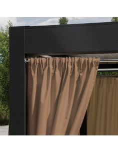 GARDENIA Zasłona gotowa na taśmie, szerokość 140cm x wysokość 200cm, kolor 008 ciepły brązowy TD0025