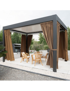 GARDENIA Zasłona gotowa na taśmie, szerokość 140cm x wysokość 240cm, kolor 008 ciepły brązowy TD0025 2