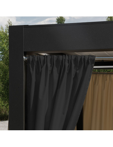 GARDENIA Zasłona gotowa na taśmie, szerokość 140cm x wysokość 200cm, kolor 039 czarny TD0025