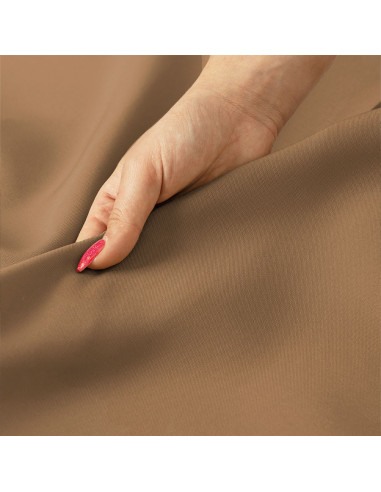 GARDENIA Zasłona gotowa na taśmie, szerokość 140cm x wysokość 220cm, kolor 008 ciepły brązowy TD0025