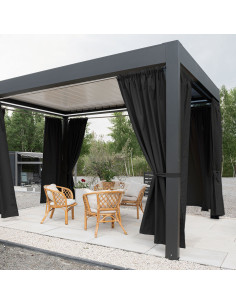 GARDENIA Zasłona gotowa na taśmie, szerokość 140cm x wysokość 240cm, kolor 039 czarny TD0025 2