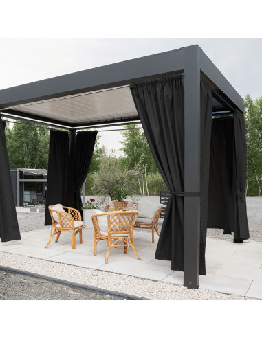 GARDENIA Zasłona gotowa na taśmie, szerokość 140cm x wysokość 240cm, kolor 039 czarny TD0025