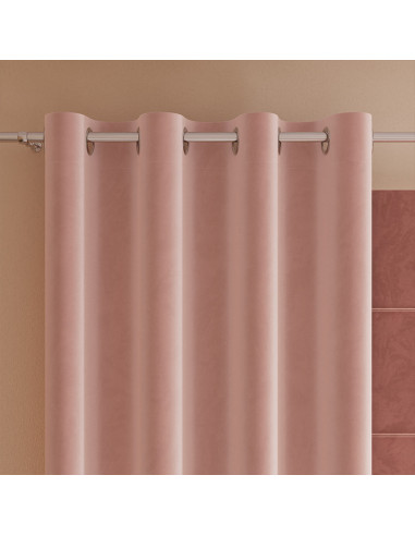 VELVI Zasłona gotowa na przelotkach, szerokość 140 x wysokość 250cm, kolor 004 pudrowy różowy VELVI0