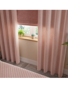VELVI Zasłona gotowa na przelotkach, szerokość 140 x wysokość 250cm, kolor 004 pudrowy różowy VELVI0 2