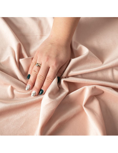 VELVI Zasłona gotowa na przelotkach, szerokość 140 x wysokość 250cm, kolor 004 pudrowy różowy VELVI0