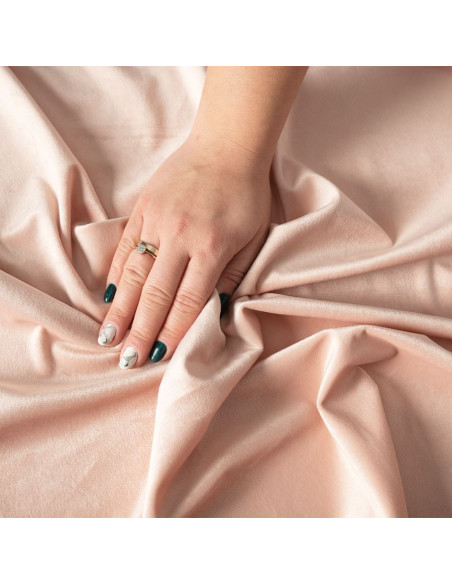 VELVI Zasłona gotowa na przelotkach, szerokość 140 x wysokość 250cm, kolor 004 pudrowy różowy VELVI0