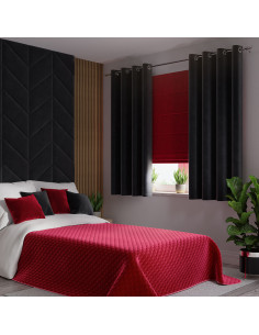 VELVI Zasłona gotowa na przelotkach, szerokość 140 x wysokość 160cm, kolor 111 czarny VELVI0