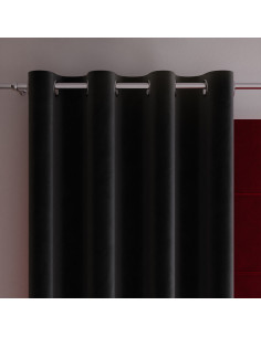 VELVI Zasłona gotowa na przelotkach, szerokość 140 x wysokość 160cm, kolor 111 czarny VELVI0 2