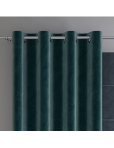 VELVI Zasłona gotowa na przelotkach, szerokość 140 x wysokość 230cm, kolor 008 ciemny turkusowy petrol VELVI0
