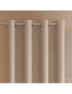 VELVI Zasłona gotowa na przelotkach, szerokość 140 x wysokość 260cm, kolor 003 jasny beżowy VELVI0