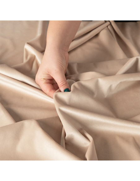 VELVI Zasłona gotowa na przelotkach, szerokość 140 x wysokość 260cm, kolor 003 jasny beżowy VELVI0