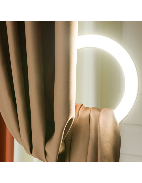 DONA Zasłona gotowa typu blackout na przelotkach, szerokość 140cm x wysokość 250cm, kolor 806 jasny ciepły brązowy TD0015