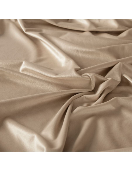 VELVI Zasłona gotowa na przelotkach, szerokość 140 x wysokość 160cm, kolor 015 ciemny kremowy VELVI0