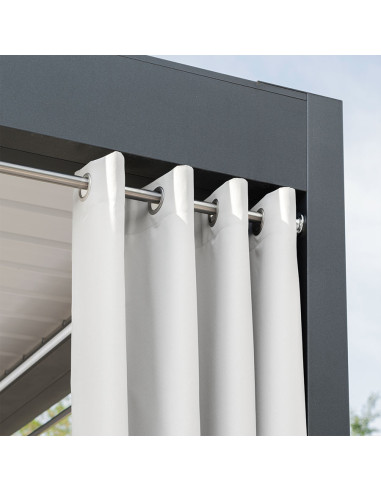 GARDENIA Zasłona gotowa na przelotkach, szerokość 140cm x wysokość 220cm, kolor 050 biały TD0025