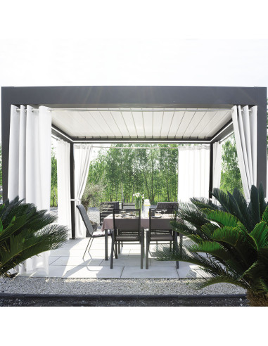 GARDENIA Zasłona gotowa na przelotkach, szerokość 140cm x wysokość 220cm, kolor 050 biały TD0025