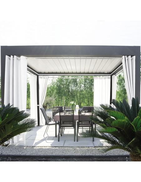 GARDENIA Zasłona gotowa na przelotkach, szerokość 140cm x wysokość 220cm, kolor 050 biały TD0025