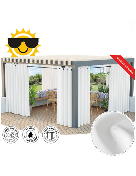 GARDENIA Zasłona gotowa na przelotkach, szerokość 140cm x wysokość 220cm, kolor 050 biały TD0025