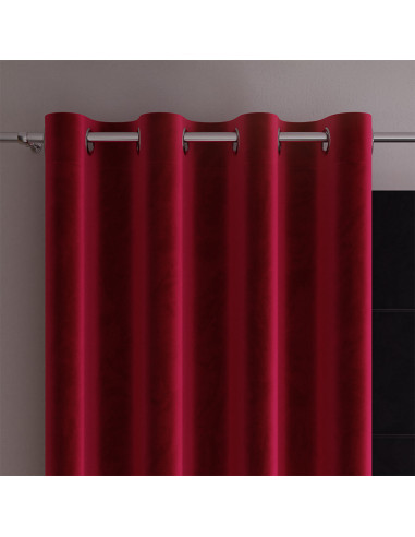 VELVI Zasłona gotowa na przelotkach, szerokość 140 x wysokość 240cm, kolor 043 czerwony VELVI0