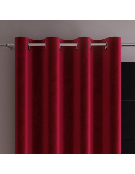 VELVI Zasłona gotowa na przelotkach, szerokość 140 x wysokość 240cm, kolor 043 czerwony VELVI0