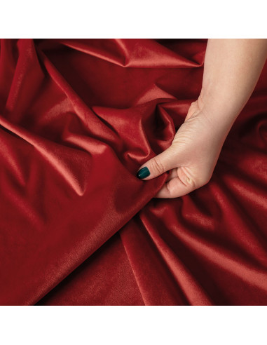 VELVI Zasłona gotowa na przelotkach, szerokość 140 x wysokość 240cm, kolor 043 czerwony VELVI0