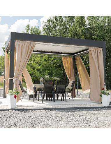 GARDENIA Zasłona gotowa na taśmie, szerokość 140cm x wysokość 250cm, kolor 004 nude TD0025