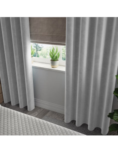 VELVI Zasłona gotowa na przelotkach, szerokość 140 x wysokość 230cm, kolor 022 chłodny szary VELVI0 2